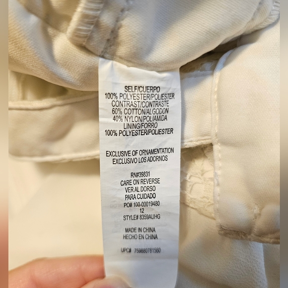 Sequin Hearts Girls white lace strappy formal dress w/ rhinestones Size 12 - Picture 2 of 7